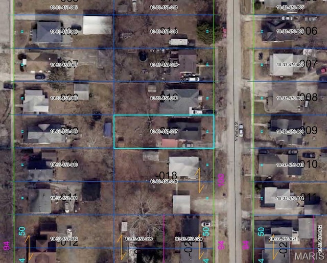 map of property location featuring property parcel outlined