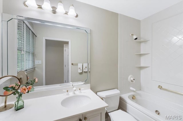 14590 Ansonborough Ct, Chesterfield, MO 63017 - full bath featuring toilet, vanity, and bathing tub / shower combination