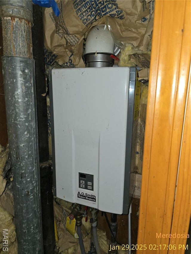 514 NW Washington St, Meredosia, IL 62665 - utility room with tankless water heater