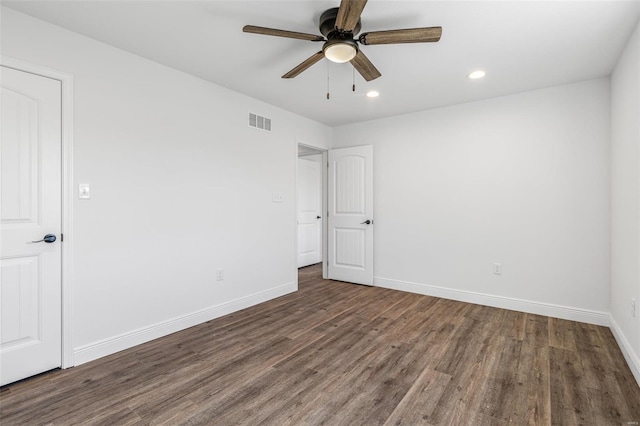 308 Blackberry Ln, Bismarck, MO 63624 - unfurnished bedroom featuring wood finished floors, recessed lighting, baseboards, and a ceiling fan