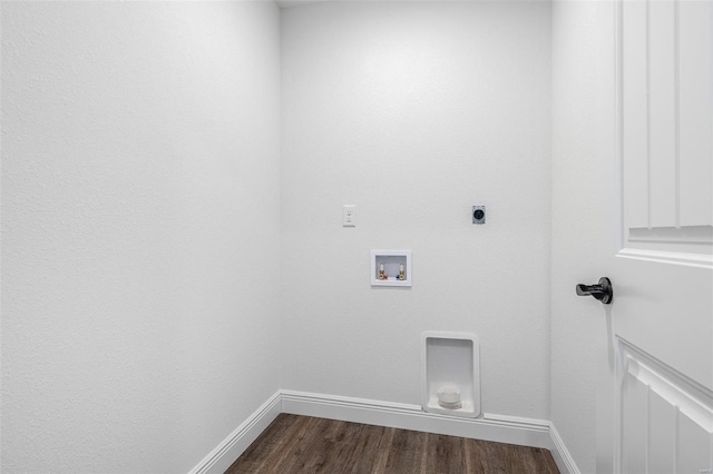 308 Blackberry Ln, Bismarck, MO 63624 - washroom with hookup for an electric dryer, baseboards, dark wood-style floors, and hookup for a washing machine