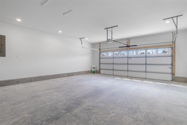 308 Blackberry Ln, Bismarck, MO 63624 - garage with a garage door opener, electric panel, and recessed lighting