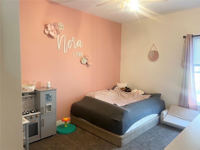 1564 Mandy Ln, Barnhart, MO 63012 - bedroom with dark colored carpet and a ceiling fan