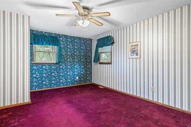 29 Park Charles Blvd N, Saint Peters, MO 63376 - empty room featuring a ceiling fan, carpet floors, and baseboards