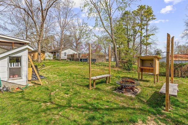 8 Donald St, Park Hills, MO 63601 - view of grassy yard with a fire pit