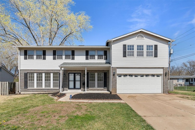 7 Beavertail Ct, Florissant, MO 63033 - view of front of property featuring brick siding, an attached garage, and driveway