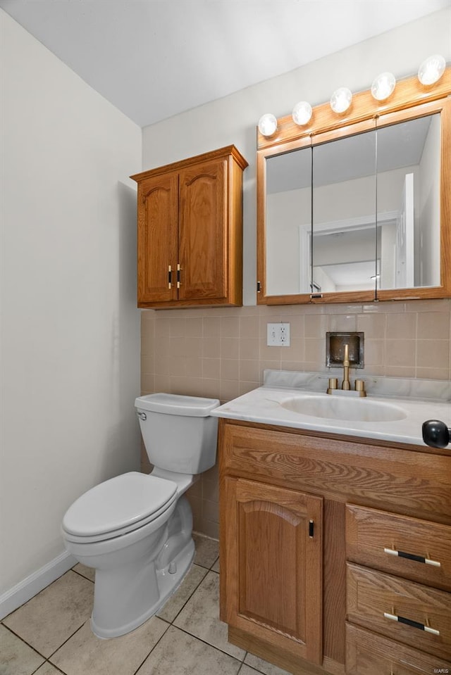7 Beavertail Ct, Florissant, MO 63033 - bathroom with tile patterned flooring, toilet, and backsplash