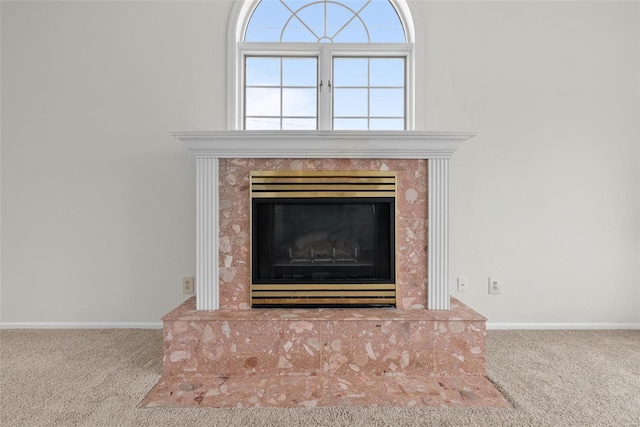 7 Beavertail Ct, Florissant, MO 63033 - detailed view of carpet, a high end fireplace, and baseboards