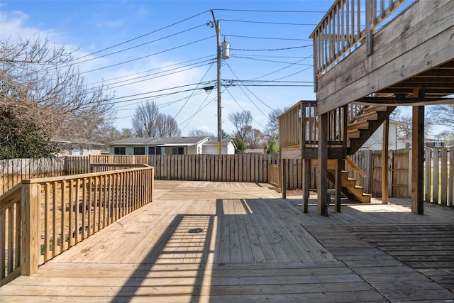7 Beavertail Ct, Florissant, MO 63033 - deck featuring stairs and a fenced backyard