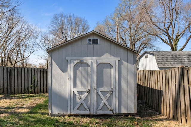 7 Beavertail Ct, Florissant, MO 63033 - view of shed with a fenced backyard