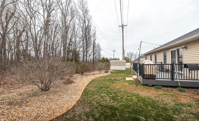 1205 Britt Ln, Rolla, MO 65401 - view of yard with a wooden deck