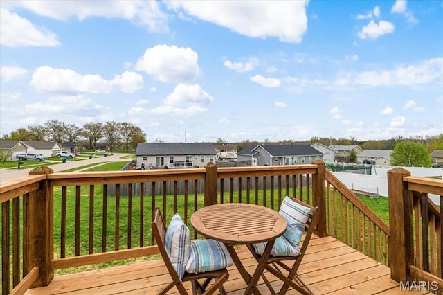 deck featuring a residential view