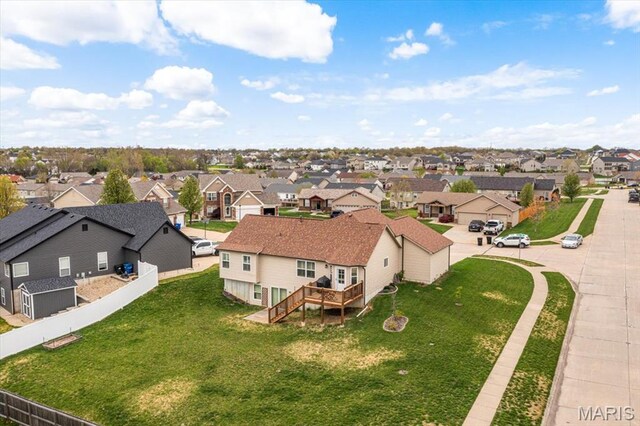 aerial view of residential area