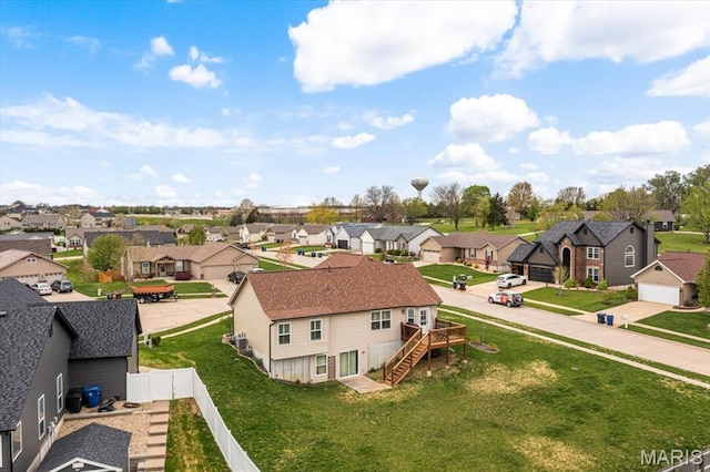 aerial view of residential area