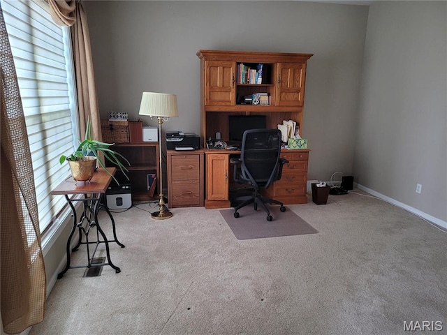 123 El Rancho Dr, Hannibal, MO 63401 - home office featuring light colored carpet, plenty of natural light, and baseboards