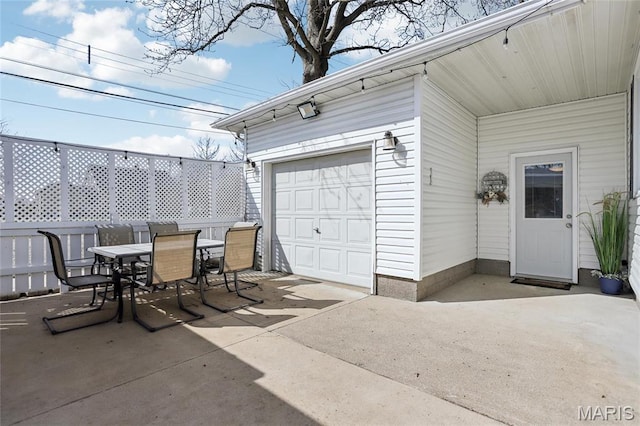 view of garage