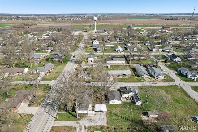 aerial overview of property's location with nearby suburban area