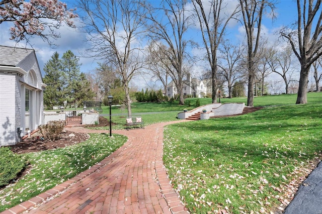view of grassy yard