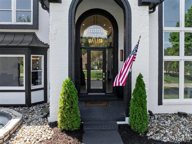 13516 Weston Park Dr, Saint Louis, MO 63131 - doorway to property with brick siding