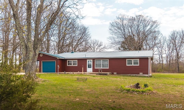 4434 County Road 4110, Salem, MO 65560 - ranch-style home featuring a garage, a front yard, and metal roof
