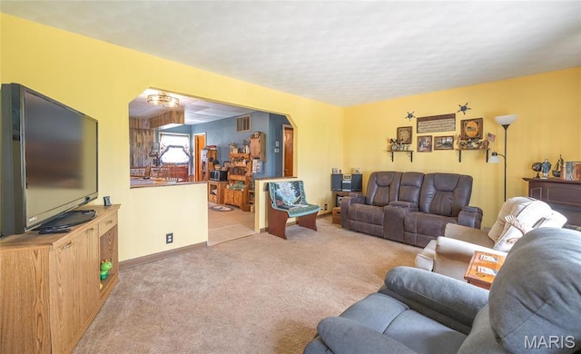 4434 County Road 4110, Salem, MO 65560 - carpeted living area with a textured ceiling