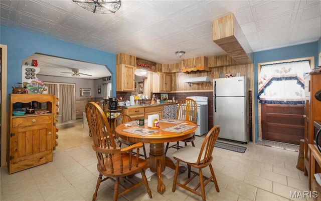4434 County Road 4110, Salem, MO 65560 - dining space with an ornate ceiling, ceiling fan, and a wall mounted AC