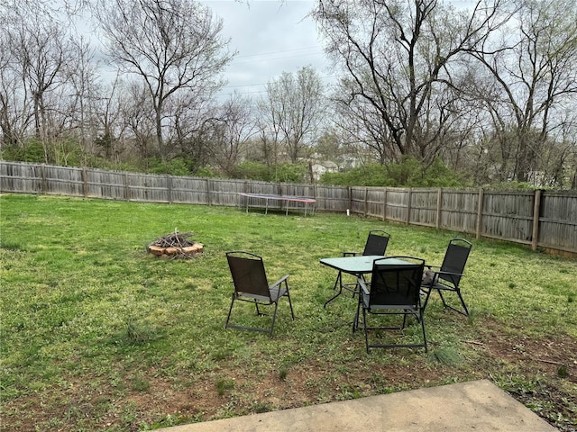 16 Wood St, Park Hills, MO 63601 - view of yard with a fire pit and a trampoline