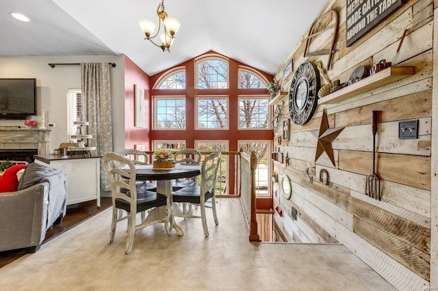 21933 Pike 215, Annada, MO 63330 - dining space with vaulted ceiling and a chandelier