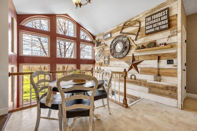 21933 Pike 215, Annada, MO 63330 - dining area featuring high vaulted ceiling