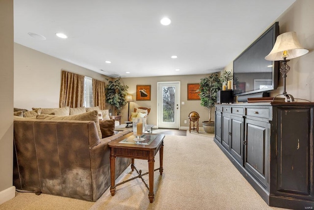 21933 Pike 215, Annada, MO 63330 - living area with recessed lighting, light carpet, and baseboards