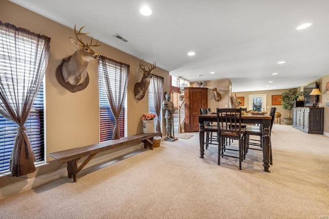21933 Pike 215, Annada, MO 63330 - carpeted dining area featuring recessed lighting