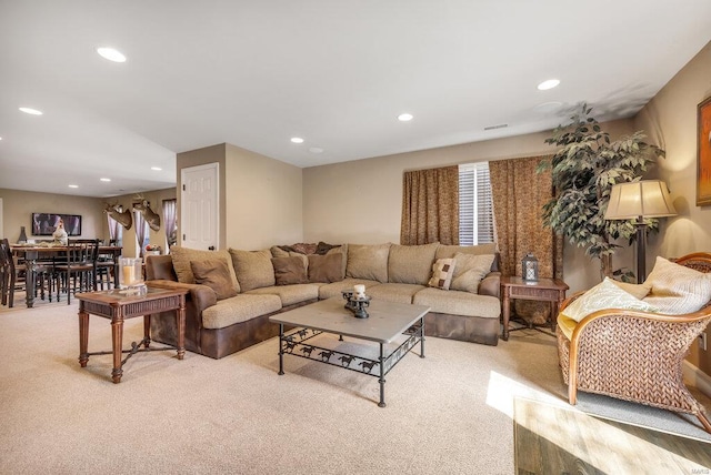 21933 Pike 215, Annada, MO 63330 - living room with light carpet and recessed lighting