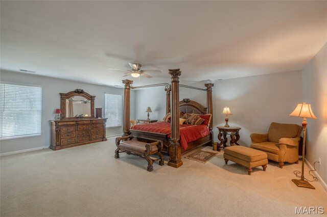 1005 Highland Estates Dr, Wentzville, MO 63385 - bedroom featuring carpet flooring, a ceiling fan, and baseboards