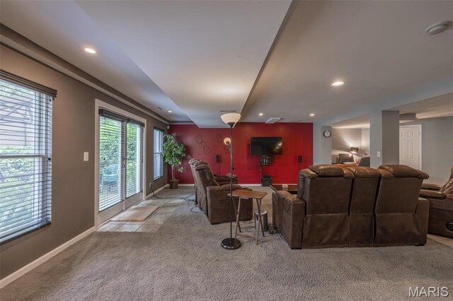 1005 Highland Estates Dr, Wentzville, MO 63385 - carpeted living room featuring recessed lighting and baseboards