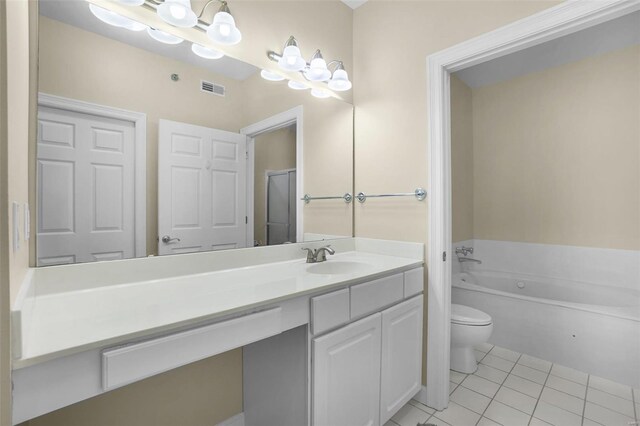 13115 Mill Crossing Ct Unit 106, Saint Louis, MO 63141 - full bath featuring tile patterned floors, vanity, toilet, a bath, and an enclosed shower