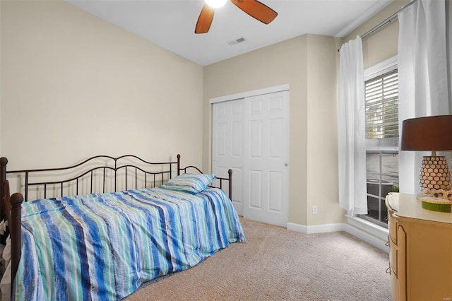 13115 Mill Crossing Ct Unit 106, Saint Louis, MO 63141 - carpeted bedroom with a closet, ceiling fan, and baseboards