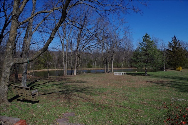 1077 Creech School Rd, Troy, MO 63379 - view of green lawn with a water view and a wooded view