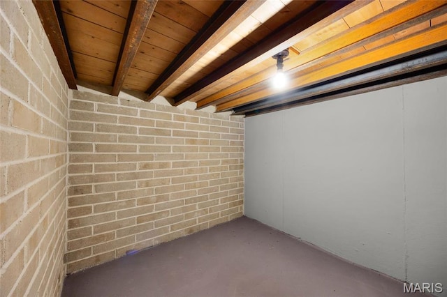 9748 Mackenzie Rd, Saint Louis, MO 63123 - below grade area featuring wooden ceiling
