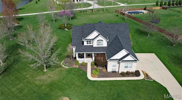 aerial view of property and surrounding area