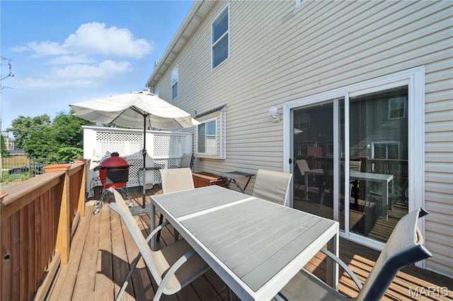 5784 Westminster Pl, Saint Louis, MO 63112 - wooden deck with outdoor dining area