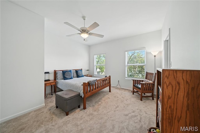 5784 Westminster Pl, Saint Louis, MO 63112 - bedroom with light carpet and ceiling fan