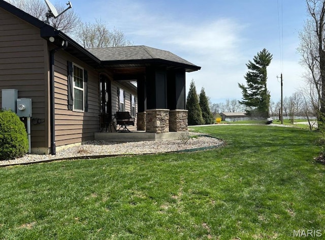 5829 Marine Rd, Alhambra, IL 62201 - view of grassy yard with covered porch