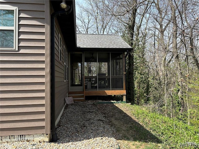 5829 Marine Rd, Alhambra, IL 62201 - property entrance with crawl space and roof with shingles