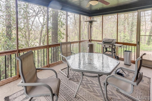 5829 Marine Rd, Alhambra, IL 62201 - sunroom / solarium featuring outdoor dining space, ceiling fan, and plenty of natural light