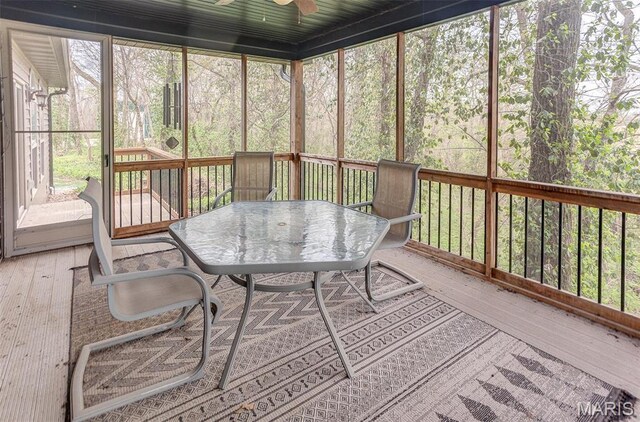 5829 Marine Rd, Alhambra, IL 62201 - sunroom / solarium featuring ceiling fan and outdoor dining space