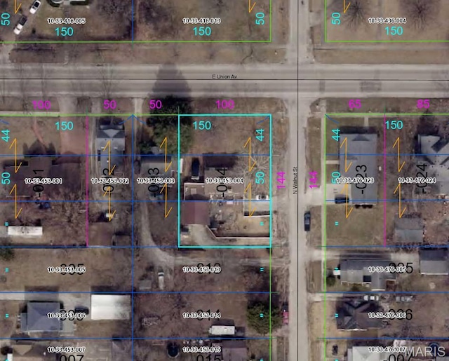 822 E Union Ave, Litchfield, IL 62056 - aerial overview of property's location