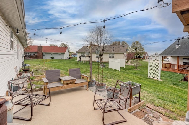 view of patio / terrace featuring a residential view