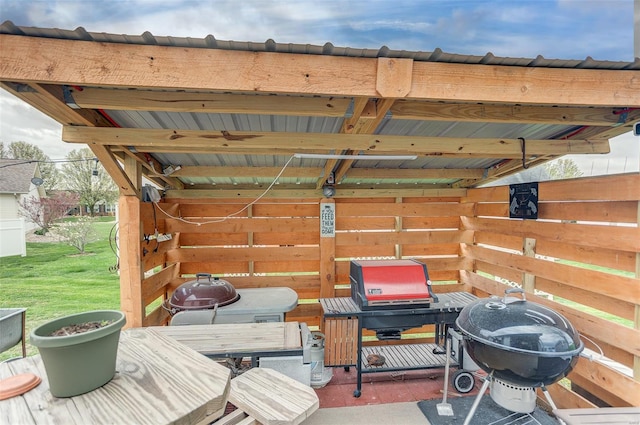 deck with area for grilling