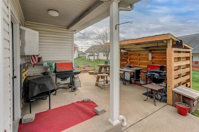 view of patio / terrace featuring a grill