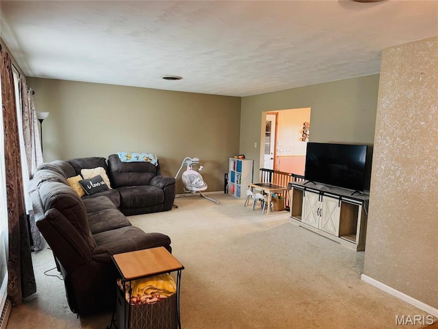 1423 Shelley Dr, Vandalia, IL 62471 - living area featuring carpet and baseboards
